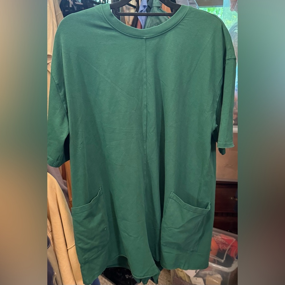 NWOT Free People FP Movement Hot Shot Tee Romper - heritage green - Large - Picture 7 of 9